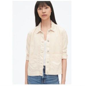 NWT- GAP- Tencel Icon Jacket- Chino/Cream- Size S